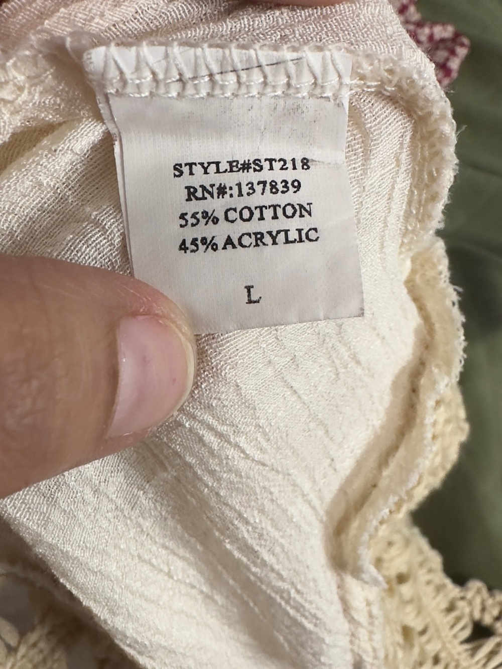 Dreamers Cream Crochet-Trim Sleeveless Long Vest - Picture 7 of 7